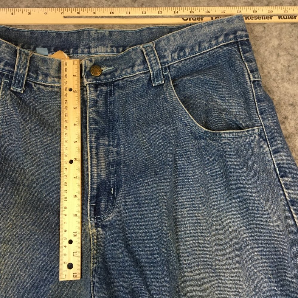 Vintage Fubu Jeans 38 Men Y2K 90s Hip Hop Embroidered Logo Baggy Carpenter Loose - Picture 6 of 15
